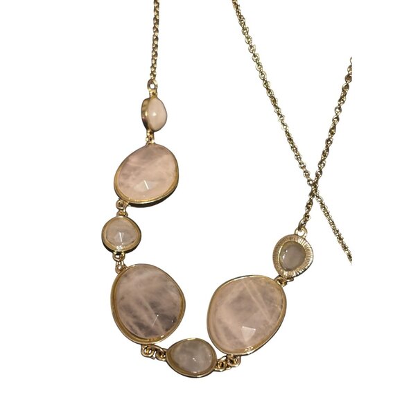 Talbots Semi-Precious Stones Necklace With Gold Chain & Pastel Gem Details - Picture 2 of 10